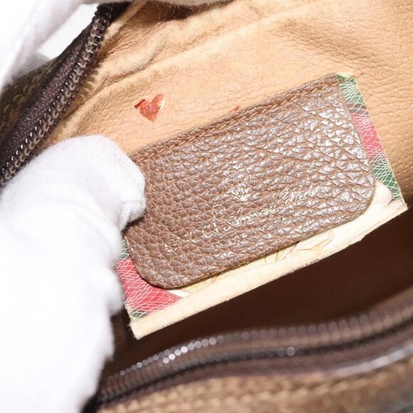 GUCCI GG Supreme Web Sherry Line Clutch Bag PVC Beige - Picture 11 of 15